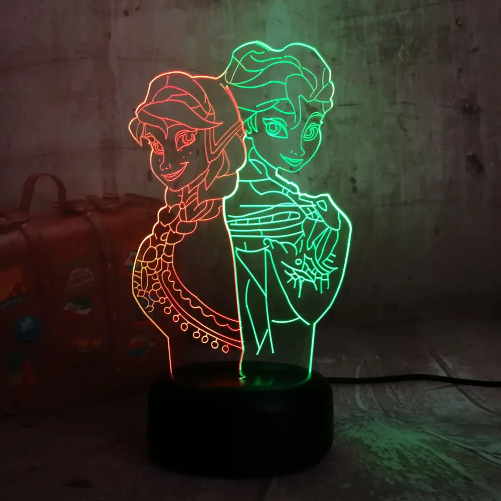 NEW 7 Color Mixed Dual Colors Elsa/Anna Girl Princess Gift Cartoon LED Night Lihgt Beauty Gift for Girls Kids Home Decor Lustre
NEW 7 Color Mixed Dual Colors Elsa/Anna Girl Princess Gift Cartoon LED Night Lihgt Beauty Gift for Girls Kids Home Decor Lustre