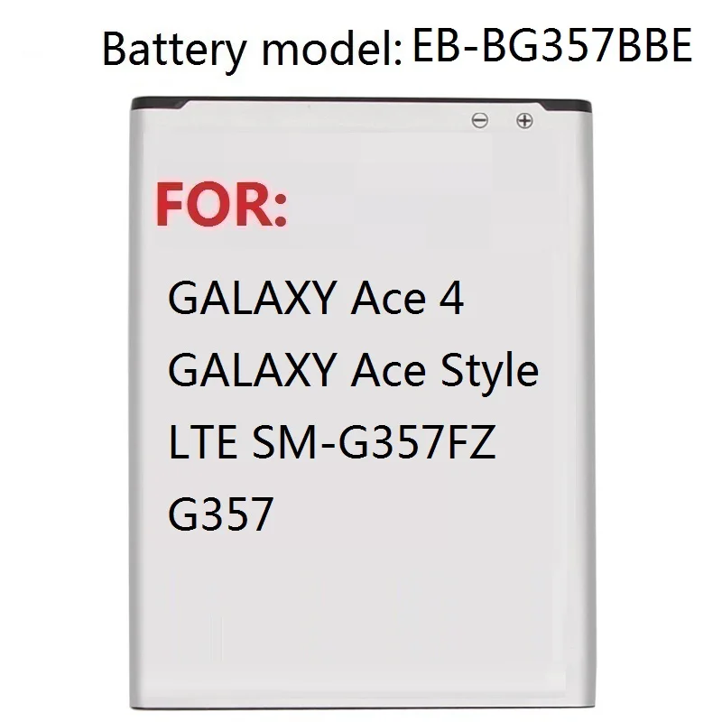 Battery EB-BG357BBE For Samsung Ace 4 GALAXY Ace Style LTE SM-G357FZ G357 Replacement Battery 1900mAh
Battery EB-BG357BBE For Samsung Ace 4 GALAXY Ace Style LTE SM-G357FZ G357 Replacement Battery 1900mAh