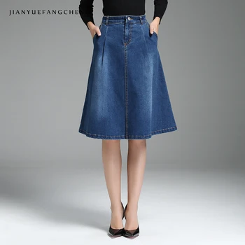New Arrival Winter Demin Skirts Knee Length Plus Size High Waist A Line Blue Midi Skirt Cheap Sexy Skirts Womens Jupe Bottoms
New Arrival Winter Demin Skirts Knee Length Plus Size High Waist A Line Blue Midi Skirt Cheap Sexy Skirts Womens Jupe Bottoms