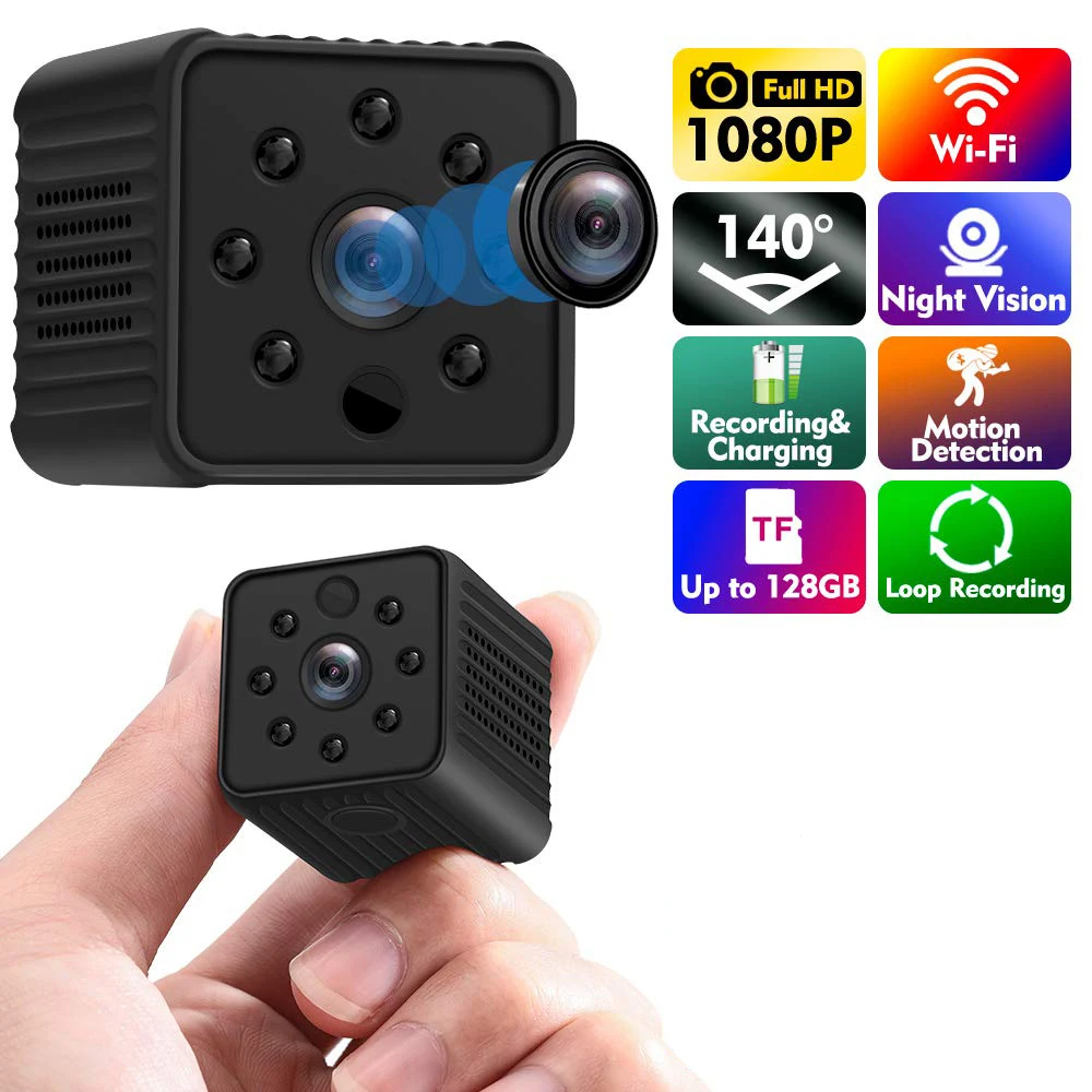 1080 HD IP Mini Camera Small Wireless Nanny Camera Surveillance with hidden Night Vision Motion Detection for Home Security Pet
1080 HD IP Mini Camera Small Wireless Nanny Camera Surveillance with hidden Night Vision Motion Detection for Home Security Pet
