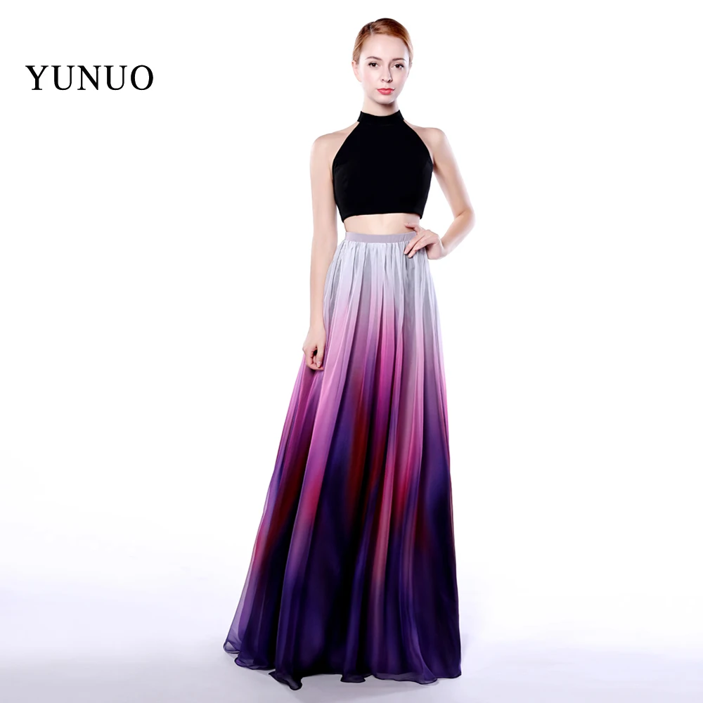Real Photo Fashion Two Piece Chiffon A Line Long Evening Dresses 2019 Halter Gradient Color Floor Length Evening Dress YN80203
Real Photo Fashion Two Piece Chiffon A Line Long Evening Dresses 2019 Halter Gradient Color Floor Length Evening Dress YN80203