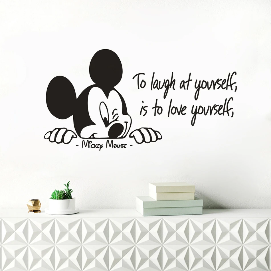 Mickey Mouse Quote Wall Vinyl Decal Nursery Baby Room Decor Love Yourself Mickey Quote Vinyl Stickers Bedroom Wall Mural AZ040
Mickey Mouse Quote Wall Vinyl Decal Nursery Baby Room Decor Love Yourself Mickey Quote Vinyl Stickers Bedroom Wall Mural AZ040