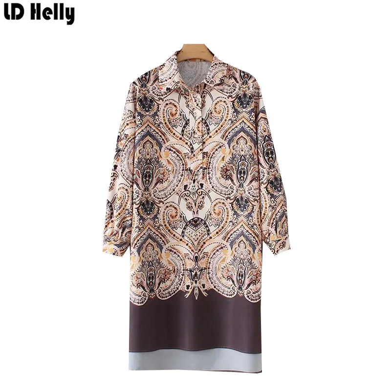 LD Helly Fashion Women Paisley Printed Shirts Dresses Autumn Turn-down Collar Full Sleeve Loose Straight Dress Female Vestidos
LD Helly Fashion Women Paisley Printed Shirts Dresses Autumn Turn-down Collar Full Sleeve Loose Straight Dress Female Vestidos