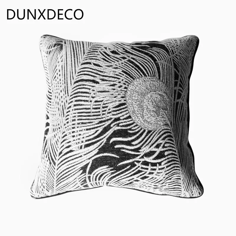 DUNXDECO Cushion Cover Decorative Pillow Case European Luxury Black Silver Peacock Feather Jacquard Coussin Room Sofa Deco
DUNXDECO Cushion Cover Decorative Pillow Case European Luxury Black Silver Peacock Feather Jacquard Coussin Room Sofa Deco