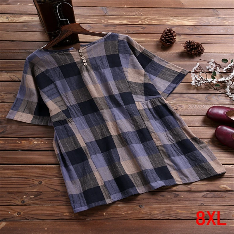 Large size women's shirt cotton and linen plus size 5XL 6XL 7XL 8XL summer female round neck short sleeve loose gray top
Large size women's shirt cotton and linen plus size 5XL 6XL 7XL 8XL summer female round neck short sleeve loose gray top