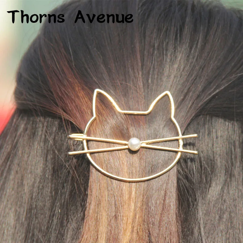 Thorns Avenue Fashion 1PC/Lot 2 Colors Cat Shape Simulated-pearl Barrettes Hair Clip Hairpin Headwear Women Jewelry For Party
Thorns Avenue Fashion 1PC/Lot 2 Colors Cat Shape Simulated-pearl Barrettes Hair Clip Hairpin Headwear Women Jewelry For Party
