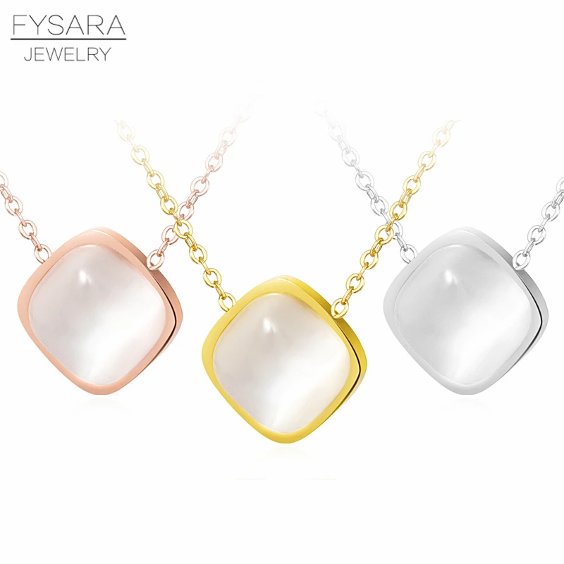 FYSARA Stainless Steel Chain Short Necklace & Pendant Square Precious Stone Crystal Necklace For Women Wedding Couple Collar
FYSARA Stainless Steel Chain Short Necklace & Pendant Square Precious Stone Crystal Necklace For Women Wedding Couple Collar