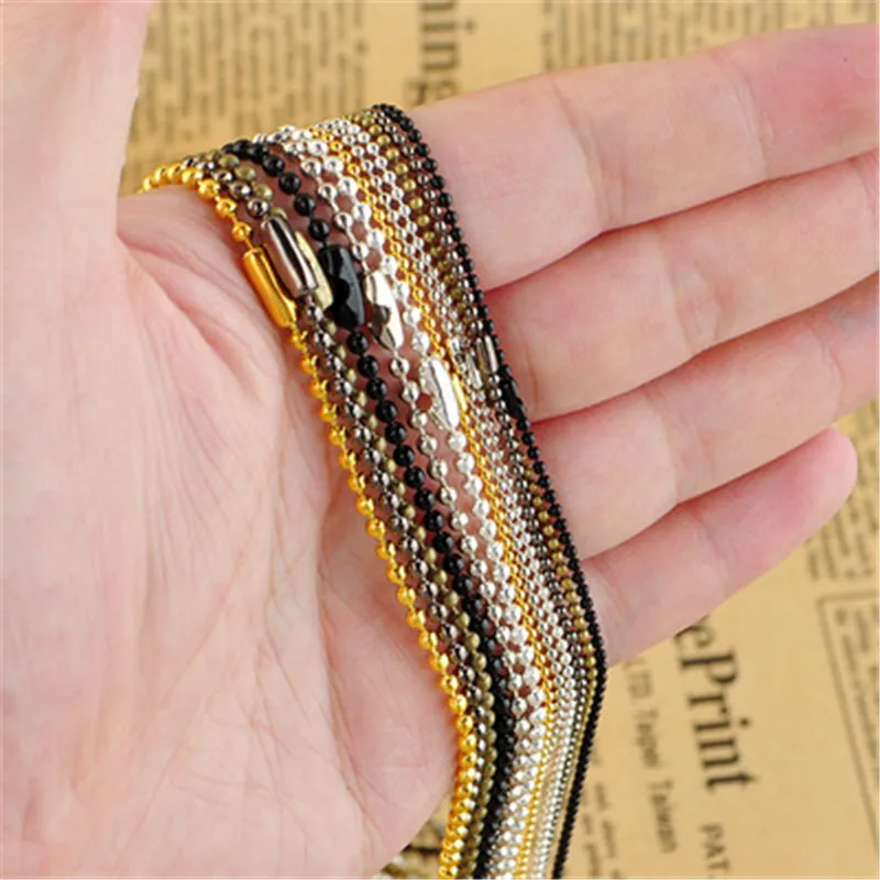 5string/lot 1.5mm 2.4mm Iron Ball Beads Necklace Chains with Clasp Hook Gold Black Silver Color Jewelry Chains Bulk Length 70cm
5string/lot 1.5mm 2.4mm Iron Ball Beads Necklace Chains with Clasp Hook Gold Black Silver Color Jewelry Chains Bulk Length 70cm