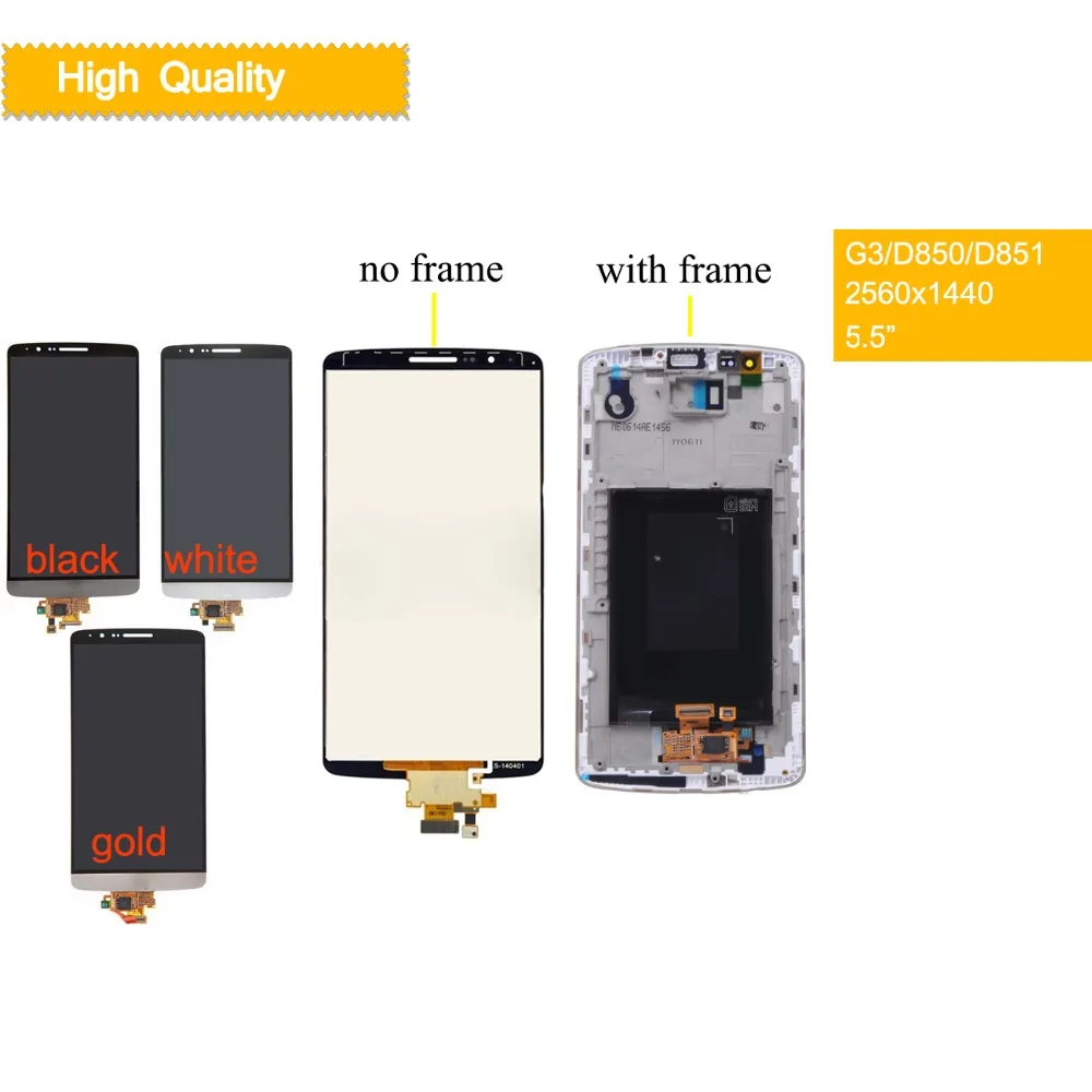 5.5" ORIGINAL Display for LG G3 LCD Touch Screen Digitizer with Frame Screen for LG G3 LCD Display D850 D851 D855 D855 D858 LCD
5.5" ORIGINAL Display for LG G3 LCD Touch Screen Digitizer with Frame Screen for LG G3 LCD Display D850 D851 D855 D855 D858 LCD