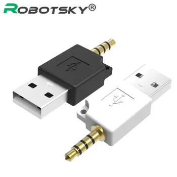 

Robotsky USB Male To 3.5mm Audio Converter Adapter For Ipod MP3 MP4 Notebook Gold-plated Charger Data Transmssion Adaptor