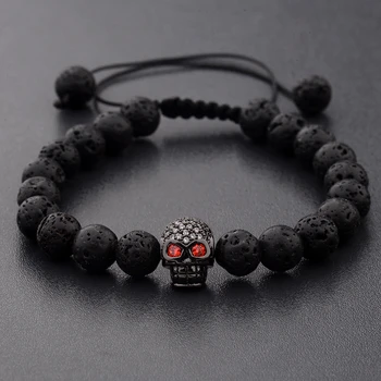 Charms 8mm Skeleton Artificial Lava Stone BraceletsCZ Zircon Pave Bead Rope Braided Men Healing Balance Energy Lucky Bracelet
Charms 8mm Skeleton Artificial Lava Stone BraceletsCZ Zircon Pave Bead Rope Braided Men Healing Balance Energy Lucky Bracelet
