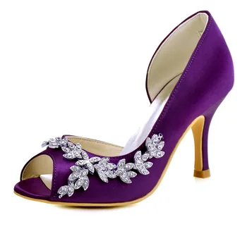 Women Shoes Wedding Bridal High Heel Peep Toe Crystal Satin Bridesmaid Ladies Prom Dress Party Pumps Purple Pink Ivory HP1542
Women Shoes Wedding Bridal High Heel Peep Toe Crystal Satin Bridesmaid Ladies Prom Dress Party Pumps Purple Pink Ivory HP1542