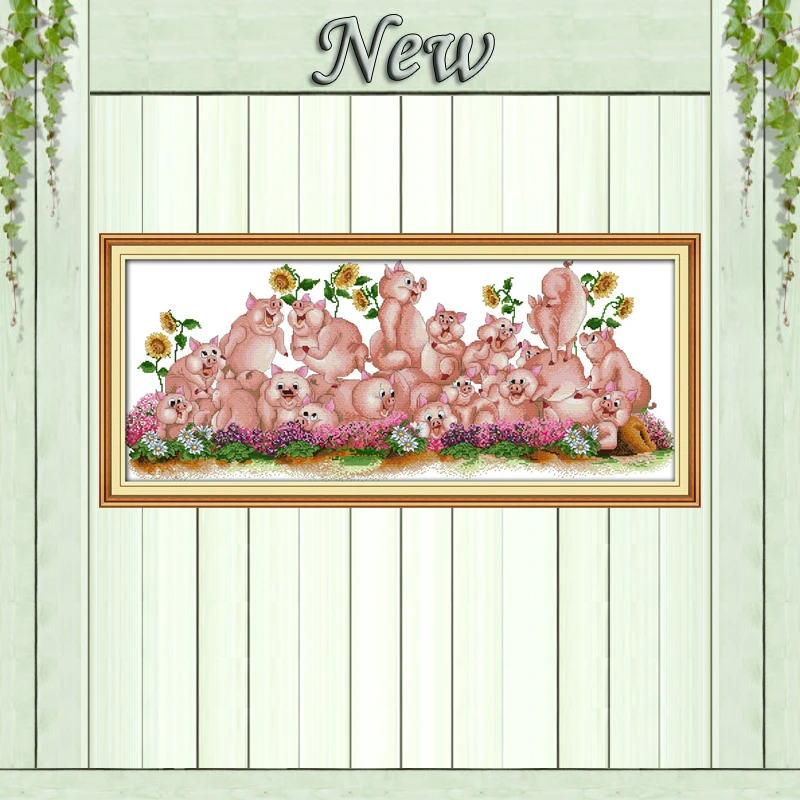 Song of pig cute baby animal home wall Decor pattern printed on canvas DMC 11CT 14CT Cross Stitch kit,needlework Sets embroidery
Song of pig cute baby animal home wall Decor pattern printed on canvas DMC 11CT 14CT Cross Stitch kit,needlework Sets embroidery