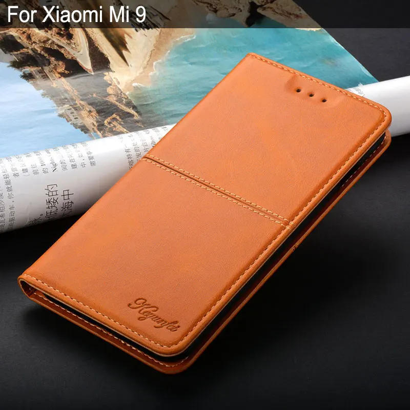 Case for xiaomi mi 9 mi9 luxury Vintage Leather funda Flip cover coque with Stand Card Slot case capa | Мобильные телефоны и
