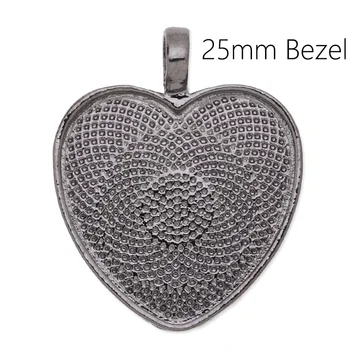 Gun Black Heart Shaped Metal Pendant Tray Blanks, 25mm Bezel Pendant Settings for Glass Cabochon, 27*33 mm-C4269
Gun Black Heart Shaped Metal Pendant Tray Blanks, 25mm Bezel Pendant Settings for Glass Cabochon, 27*33 mm-C4269