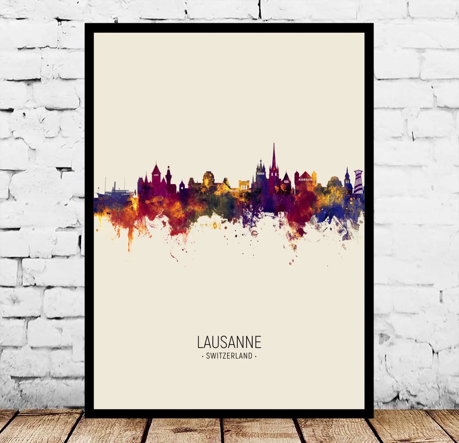 Lausanne Lucerne Schaffhausen St Gallen Winterthur Switzerland Vintage City Poster
Lausanne Lucerne Schaffhausen St Gallen Winterthur Switzerland Vintage City Poster