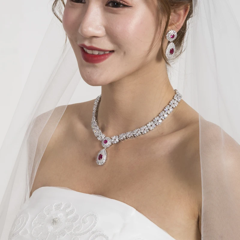 New Arrival Luxury Cubic Zirconia CZ Crystal Necklace & Earring Wedding Jewelry Set for Bride or Bridesmaid
New Arrival Luxury Cubic Zirconia CZ Crystal Necklace & Earring Wedding Jewelry Set for Bride or Bridesmaid