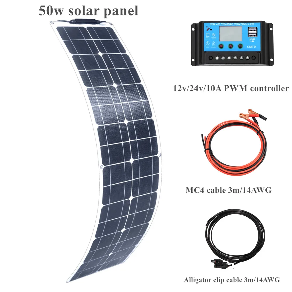 Boguang 50 Watt 12V Flexible Monocrystalline Solar Panel with ETFE Layer - Ultra Lightweight for RV Boats Roofs Uneven Surfaces
Boguang 50 Watt 12V Flexible Monocrystalline Solar Panel with ETFE Layer - Ultra Lightweight for RV Boats Roofs Uneven Surfaces