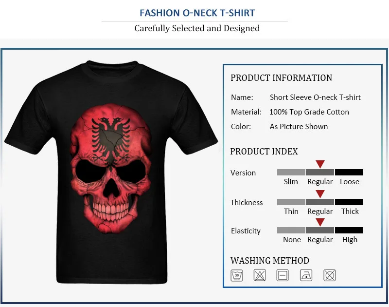 Albanian Flag Skull_detail_black