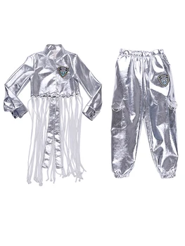 2019 Hip Hop Dance Costume Girls Silver Sequin Outfit Vest Pants Jacket Kids Dancing Clothes Street Dance Clothing Stage Dress
2019 Hip Hop Dance Costume Girls Silver Sequin Outfit Vest Pants Jacket Kids Dancing Clothes Street Dance Clothing Stage Dress