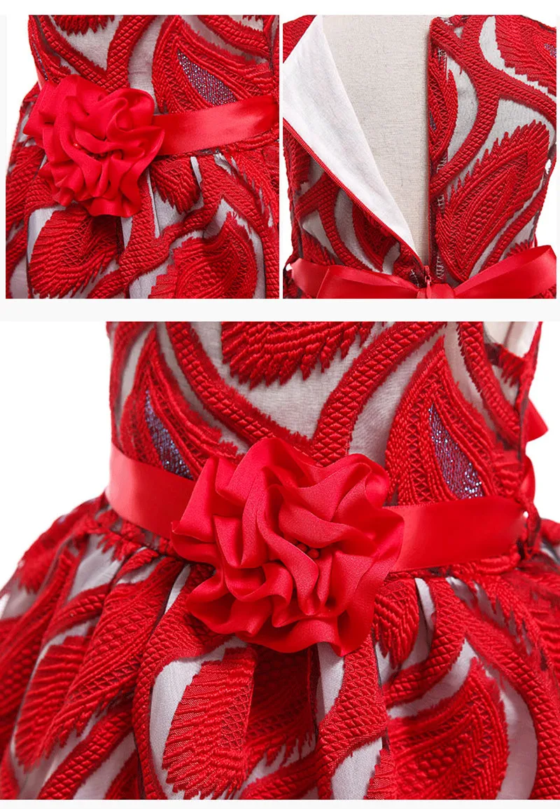 Elegant Belt Flower Girls Dresses Children Princess Birthday Wedding Party Ball Gown Fashion Baby Girls Dress For Kids Clothes (9)