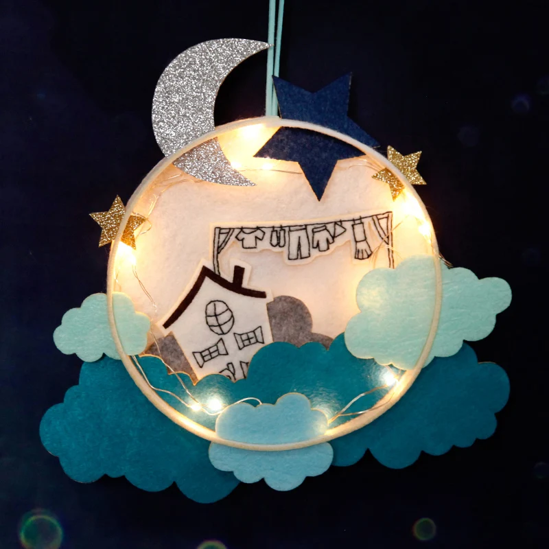 Circular Frame Cloud Moon Star Theme Free Cutting Felt Material DIY Package Handmade Cloth For Diy Crafts Living Room Decor
Circular Frame Cloud Moon Star Theme Free Cutting Felt Material DIY Package Handmade Cloth For Diy Crafts Living Room Decor