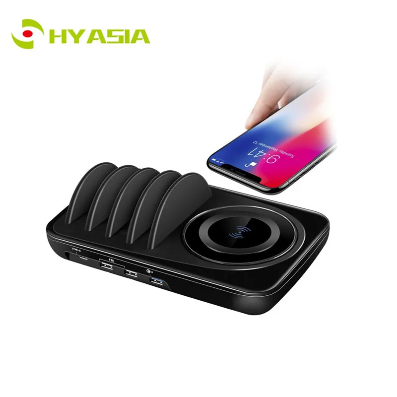 HYASIA QC3.0 Desktop Detachable Wireless Charger Stations Universal USB mobile phone charging station For iPhone 8 huawei xiaomi
HYASIA QC3.0 Desktop Detachable Wireless Charger Stations Universal USB mobile phone charging station For iPhone 8 huawei xiaomi