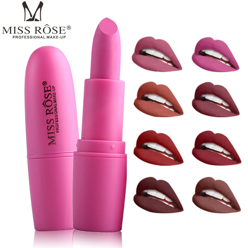 MISS ROSE Lipstick Matte Waterproof Velvet Lip Stick 8 Colors Sexy Red Brown Pigments Makeup Matte Lipsticks Beauty Lips TSLM2
MISS ROSE Lipstick Matte Waterproof Velvet Lip Stick 8 Colors Sexy Red Brown Pigments Makeup Matte Lipsticks Beauty Lips TSLM2