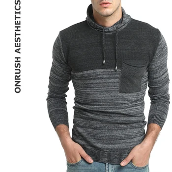 OA Men's New Fashion Patchwork Hooded Casual Long Sleeve Sweaters Slim Fit Thicken Knitted Pullover For Male
OA Men's New Fashion Patchwork Hooded Casual Long Sleeve Sweaters Slim Fit Thicken Knitted Pullover For Male