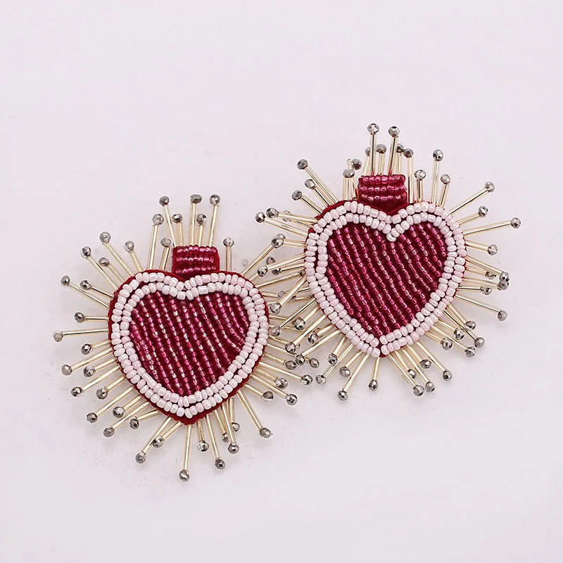 Fashion Beaded Drop Earrings for Women All Handmade Wedding Bridal Statement Jewelry Party Dangle Earrings Wholesale (3)