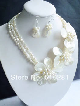 No-426 Luxurious wrap pearl shell flower necklace jewelry set 
No-426 Luxurious wrap pearl shell flower necklace jewelry set