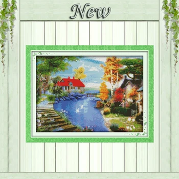 The red house near the lake Scenery painting,Counted print on cloth DMC 14CT 11CT DIY Cross Stitch Needlework kit Embroidery Set
The red house near the lake Scenery painting,Counted print on cloth DMC 14CT 11CT DIY Cross Stitch Needlework kit Embroidery Set