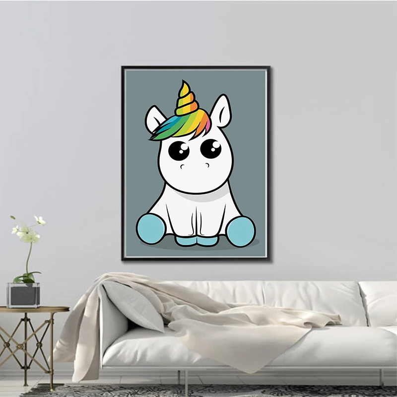Cartoon Unicorn diy Diamond Painting Full Embroidery Rhinestone Cross Stitch Mosaic Drill Paste Wall Art Decor | Дом и сад