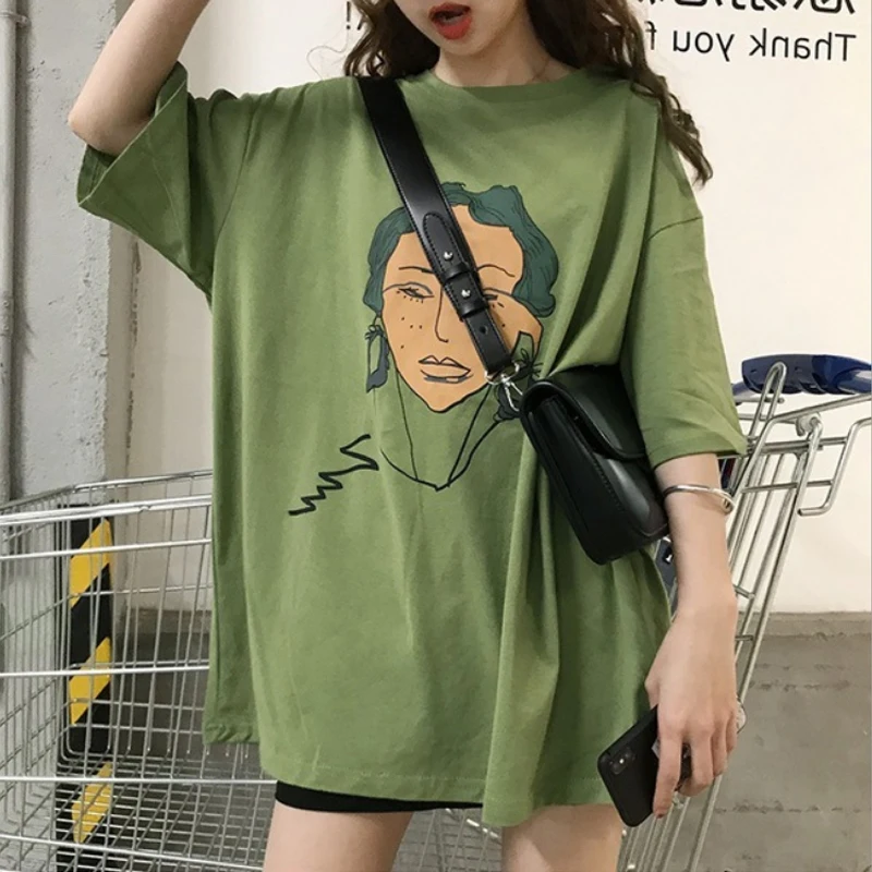 Green cotton T-shirt for girl Short sleeved loose student top avocado green vintage girl t-shirt DS-TE-xsnygz
Green cotton T-shirt for girl Short sleeved loose student top avocado green vintage girl t-shirt DS-TE-xsnygz