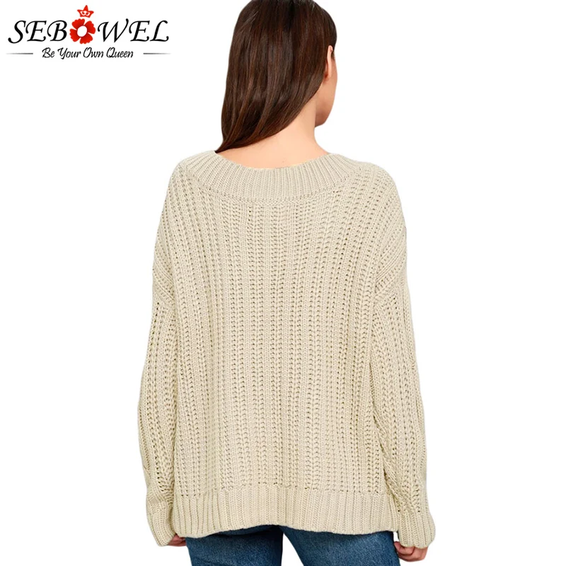 Khaki-Cable-Knit-V-Neck-Sweater-LC27873-16-2