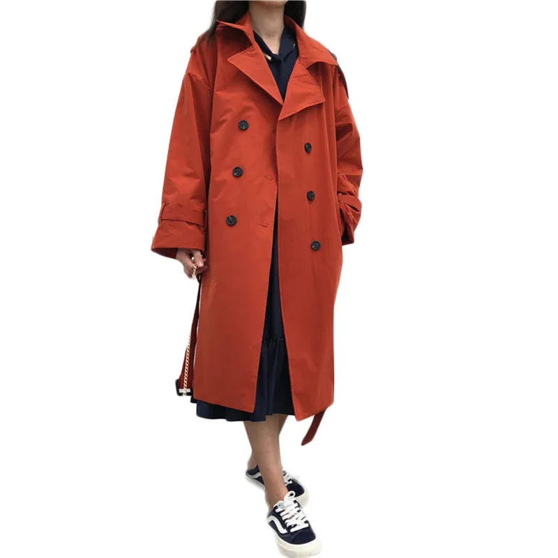 2019 Autumn New Fashion Woman Classic Double Breasted Trench Coat Female Long Loose Waterproof Raincoat Business Outerwear M213
2019 Autumn New Fashion Woman Classic Double Breasted Trench Coat Female Long Loose Waterproof Raincoat Business Outerwear M213
