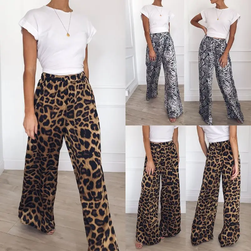 2019 Women Ladies Casual Snake Leopard Print High Waisted Pants Wide Leg Trousers
2019 Women Ladies Casual Snake Leopard Print High Waisted Pants Wide Leg Trousers