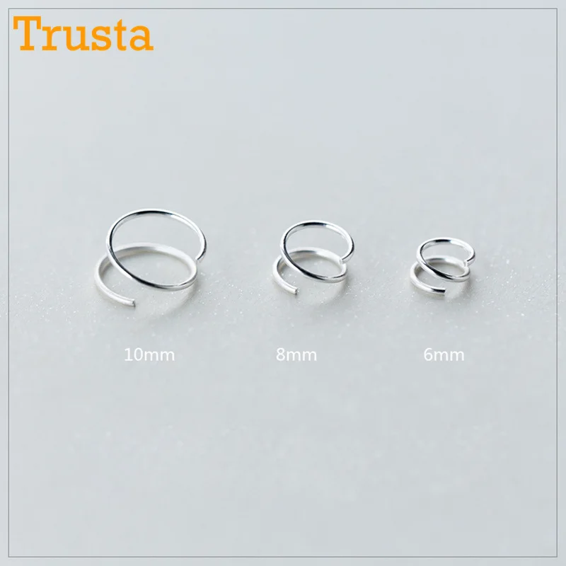 Trusta 100% 925 Sterling Silver Small Ear Bones Ear Buckle Ring 6mm 8mm 10mm Tightly Packed Mini Double Ring Earrings DS449
Trusta 100% 925 Sterling Silver Small Ear Bones Ear Buckle Ring 6mm 8mm 10mm Tightly Packed Mini Double Ring Earrings DS449
