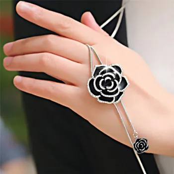 Crystal Black Rose Flower Adjusted Long Necklace Sweater Chain Girls Fashion Zircon Metal Chain Flower Pendant Necklaces
Crystal Black Rose Flower Adjusted Long Necklace Sweater Chain Girls Fashion Zircon Metal Chain Flower Pendant Necklaces