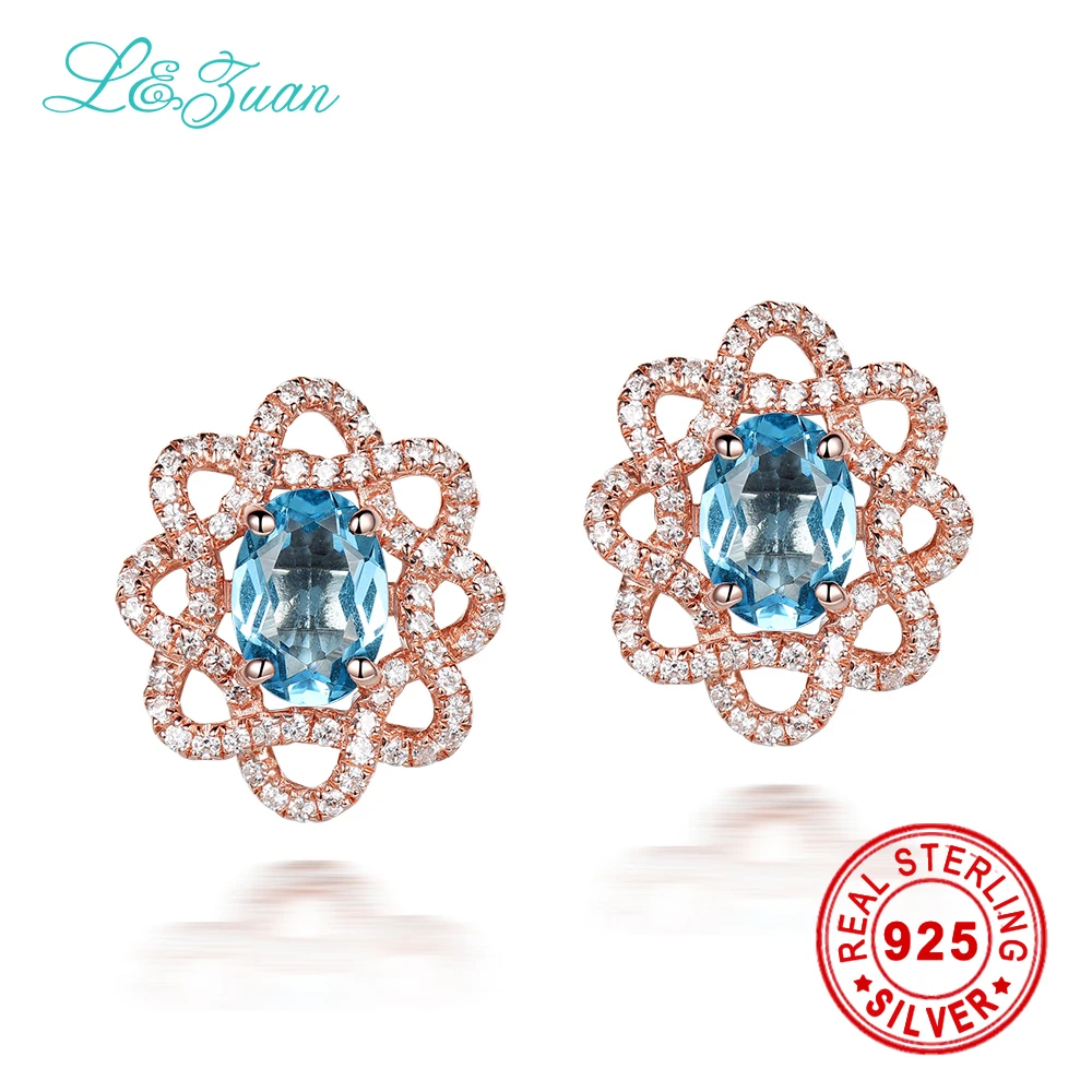 l&zuan 925 Sterling Silver 1.475ct Natural Topaz Blue Stone Elegant Stud Earring For Woman fine jewelry earrings 
l&zuan 925 Sterling Silver 1.475ct Natural Topaz Blue Stone Elegant Stud Earring For Woman fine jewelry earrings