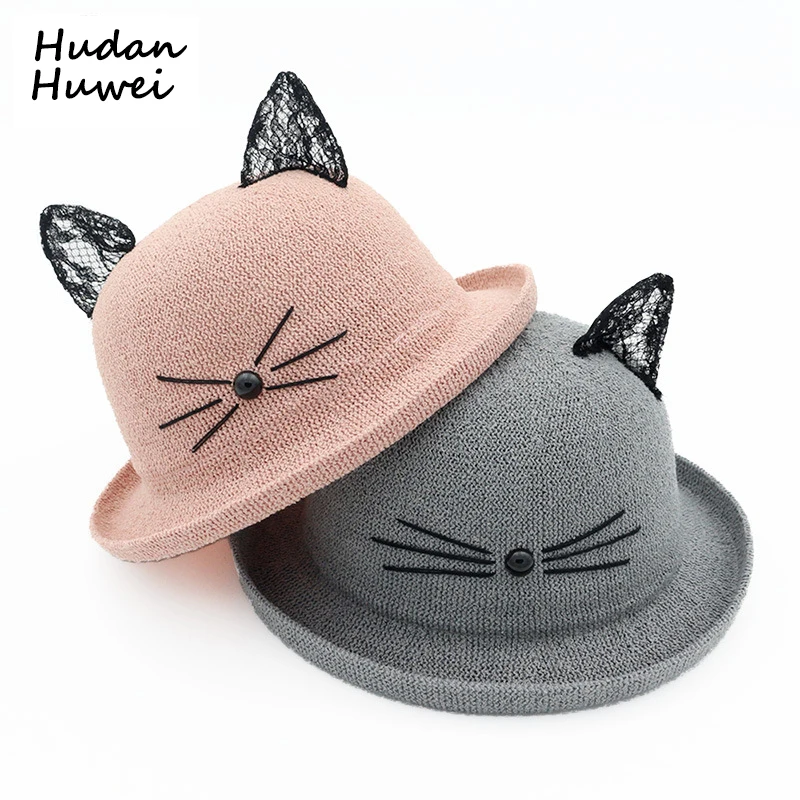 Cartoon Lace Cat Ear Bucket Hats for Men Women Children Outdoor Sunhat Fashion Cotton Parent-child Cap Dome European Us GH-264
Cartoon Lace Cat Ear Bucket Hats for Men Women Children Outdoor Sunhat Fashion Cotton Parent-child Cap Dome European Us GH-264