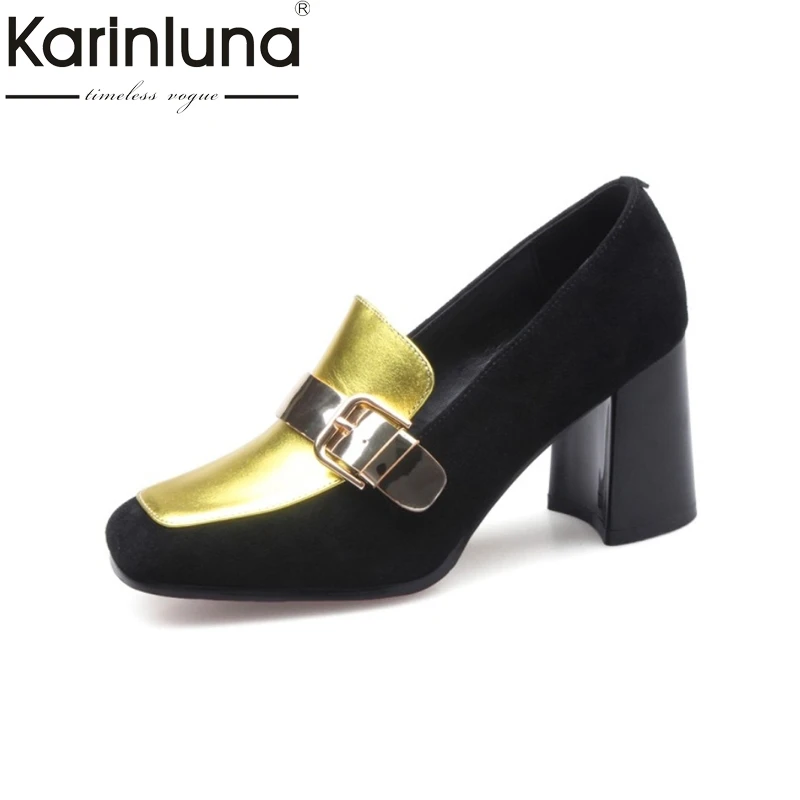 KARINLUNA Brand New Genuine Leather Women Shoes Woman Fashion Vintage Mixed Color High Heeled Party Date Pumps Lady Footwear
KARINLUNA Brand New Genuine Leather Women Shoes Woman Fashion Vintage Mixed Color High Heeled Party Date Pumps Lady Footwear