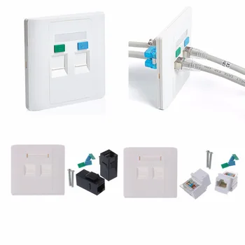 2 Ports CAT5e / CAT6 Modules RJ45 jack Network Wall Plate With Female to Female Connector C26
2 Ports CAT5e / CAT6 Modules RJ45 jack Network Wall Plate With Female to Female Connector C26