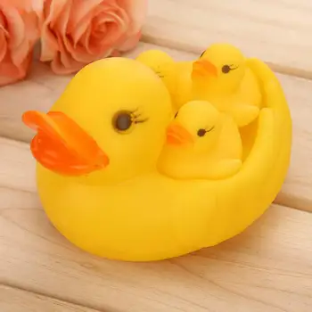 4Pcs/Set Mini Squeaky Duck Soft Doll Baby Bath Toys Water Floating Development Toy 1 Big 3 Small Duck Taking Shower Squeeze Toy
4Pcs/Set Mini Squeaky Duck Soft Doll Baby Bath Toys Water Floating Development Toy 1 Big 3 Small Duck Taking Shower Squeeze Toy