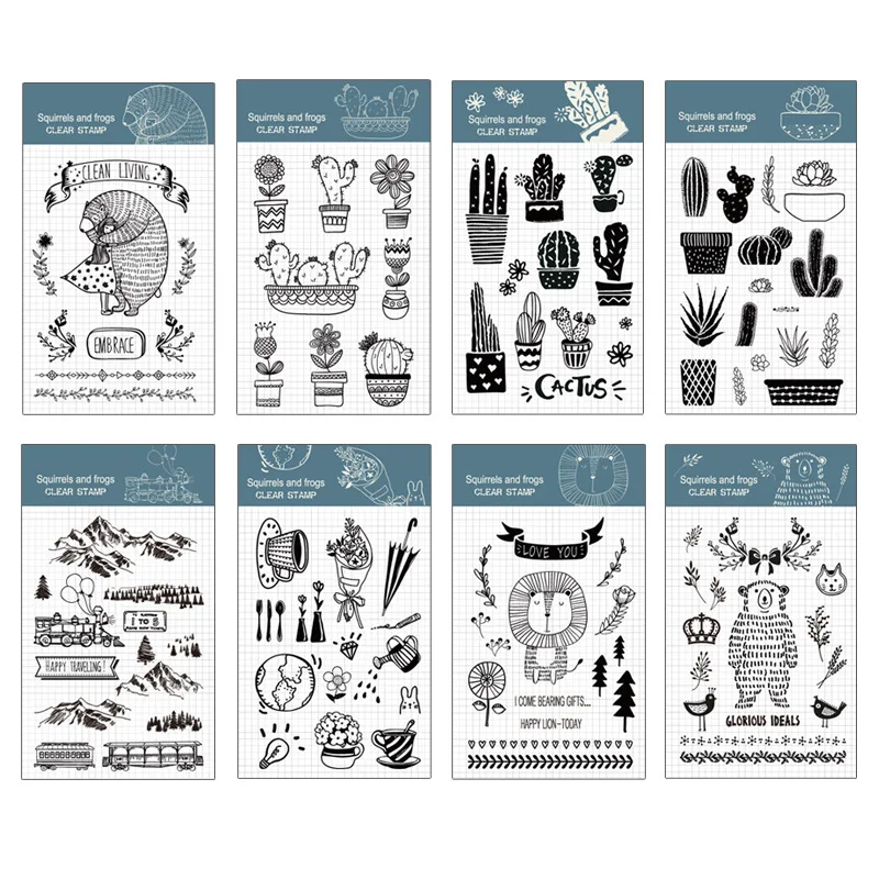 Transparent silicone seal Bear lion cactus seal DIY decoration Hand account rubber Stamps
Transparent silicone seal Bear lion cactus seal DIY decoration Hand account rubber Stamps