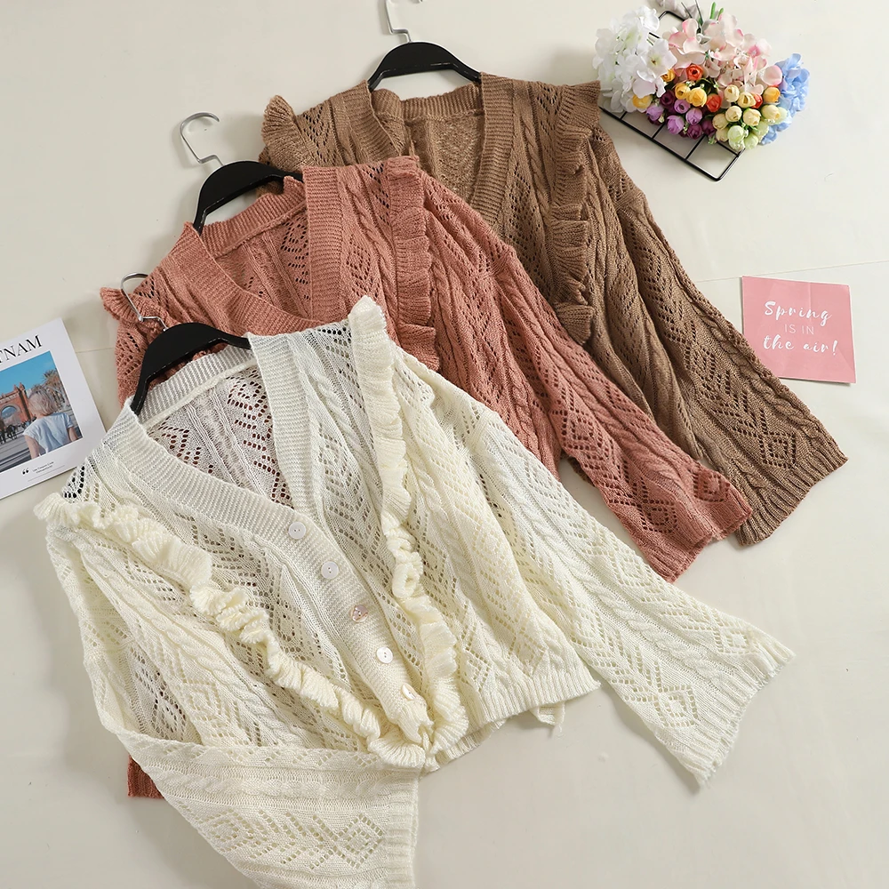 Fall Single Breasted Knitting Coat Women V-neck Pure Color Thin Cardigan Long Sleeve Knitted Cardigans Ladies Casual Knit Shirt
Fall Single Breasted Knitting Coat Women V-neck Pure Color Thin Cardigan Long Sleeve Knitted Cardigans Ladies Casual Knit Shirt