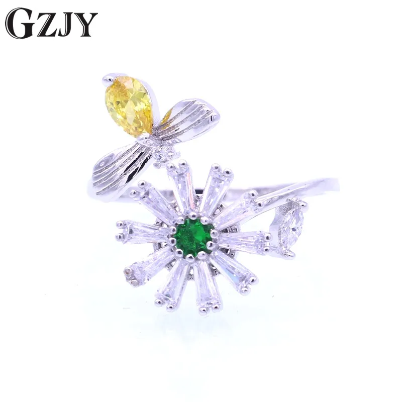 GZJY Fashion Rotating Flower White Gold Color Opening Ring Green Zircon Pearl Wedding Rings For Women Bride Bijoux Jewelry
GZJY Fashion Rotating Flower White Gold Color Opening Ring Green Zircon Pearl Wedding Rings For Women Bride Bijoux Jewelry
