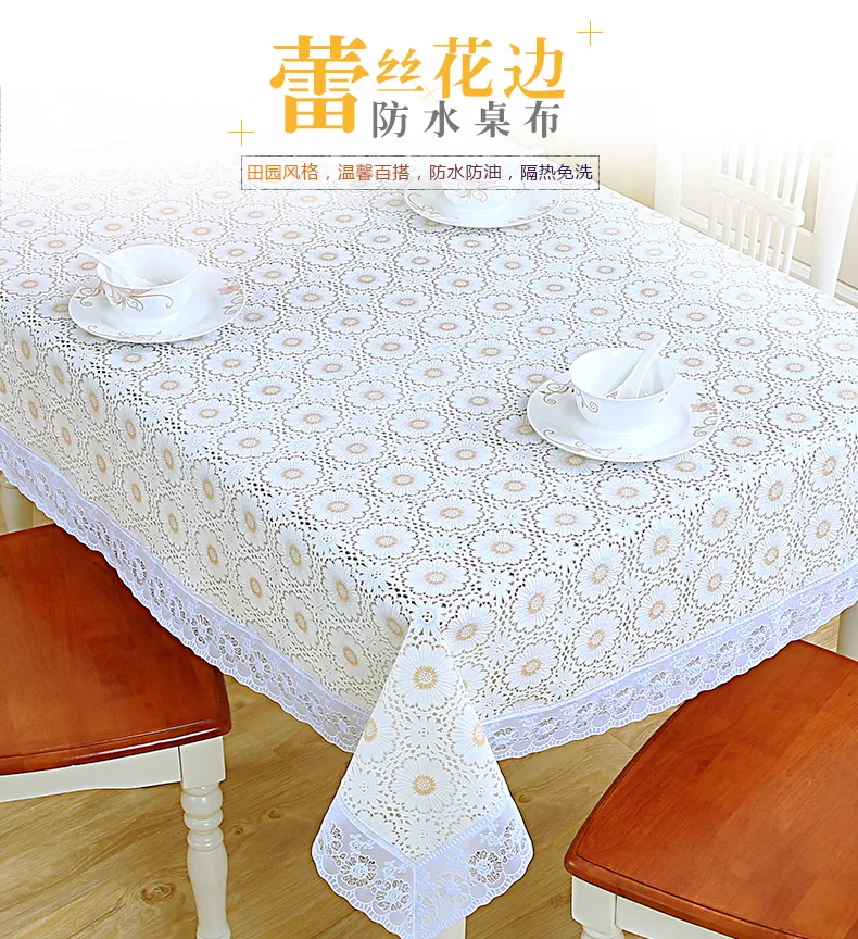 PVC waterproof and oil proof tablecloth plastic lace tea table rectangle pastoral tablecloth
PVC waterproof and oil proof tablecloth plastic lace tea table rectangle pastoral tablecloth