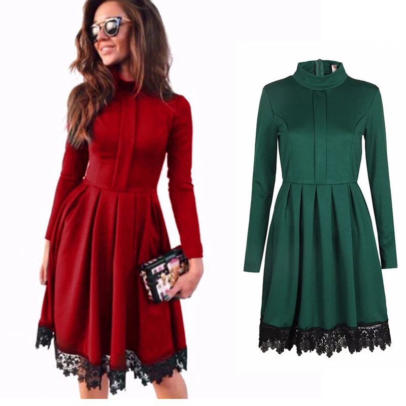 Autumn Winter New Style Women Long Sleeve Patchwork Lace Dress 2018 Fall Fashion Casual Crochet Lace A-Line Mini Dresses
Autumn Winter New Style Women Long Sleeve Patchwork Lace Dress 2018 Fall Fashion Casual Crochet Lace A-Line Mini Dresses