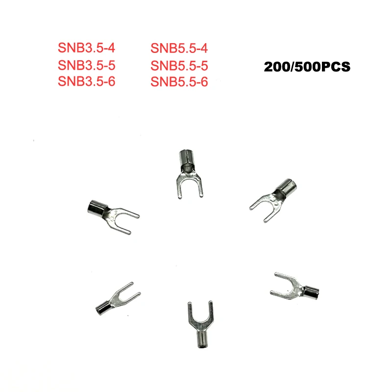 200/500pcs Spade bare cord end terminals Electrical crimp terminal naked wire connector SNB3.5-4~5.5-6 cable ferrules 14-10AWG
200/500pcs Spade bare cord end terminals Electrical crimp terminal naked wire connector SNB3.5-4~5.5-6 cable ferrules 14-10AWG